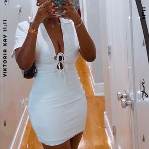 ZARA White Mini Linen Dress